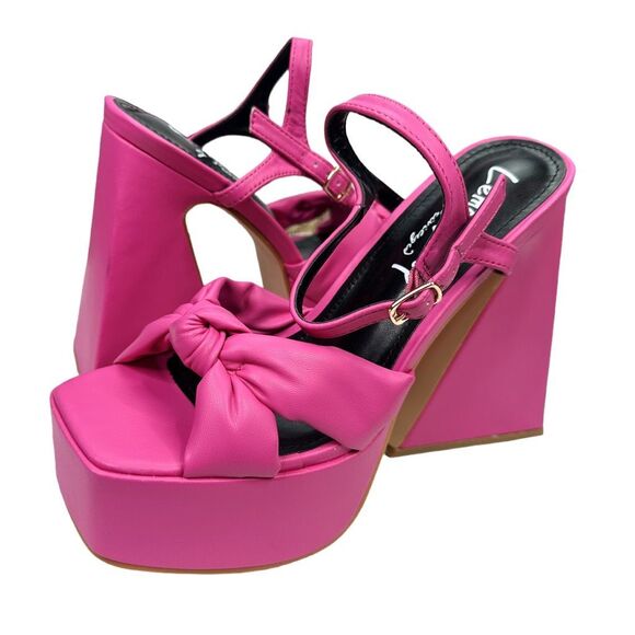 Lemon Drop by Privileged x Dolls Kill Hot Pink Hiner Platform Heels - Size 7 - Picture 3 of 8